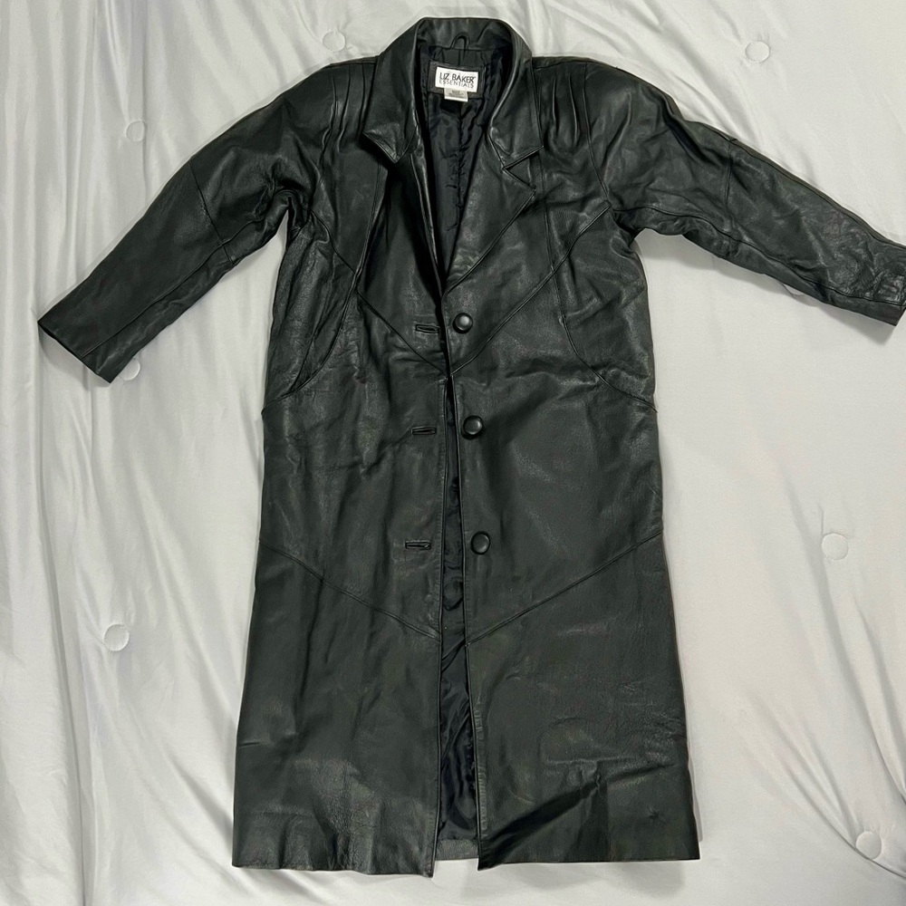 Vintage Leather Trench Coat‎ - Picture 3 of 13